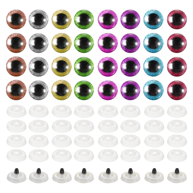 Uxcell 20mm Flash Safety Eyes, 60 Pcs Colorful Crocheting Safety Eyes, 8 Colors