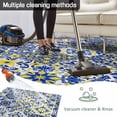 thumbnail image 5 of Middle Century Outdoor Rug for Patio/Deck/Porch, Non-Slip Large Area Rug 4 x 6 Ft, Vintage Farmhouse Bohemia Style Blue Indoor Outdoor Rugs Washable Area Rugs, Reversible Camping Rug Carpet Runner, 5 of 8