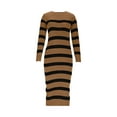 thumbnail image 6 of Taylonsss Womens Striped Round Neck Long Sleeve Sweater Dress Casual Comfort Everyday Outfit, 6 of 6
