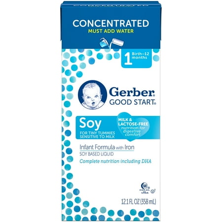 Gerber Good Start Soy Non-GMO Concentrated Liquid Infant Formula, Stage 1, 12.1 fl oz (Pack of 12)