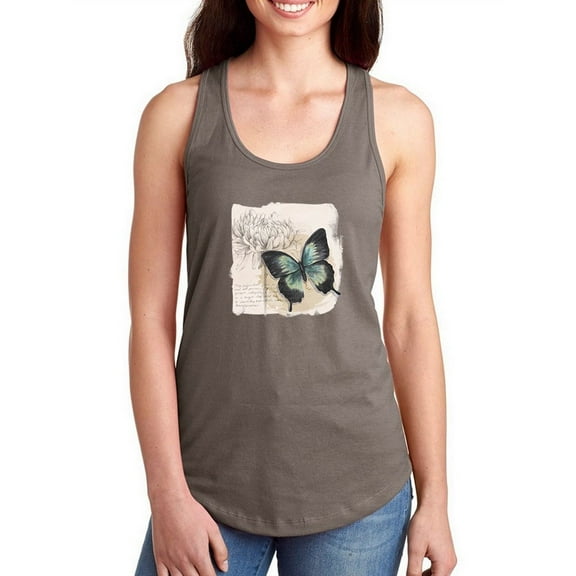 Butterflies And Flowers Ii Racerback Tank Women -Grace Popp Designs, Female Medium