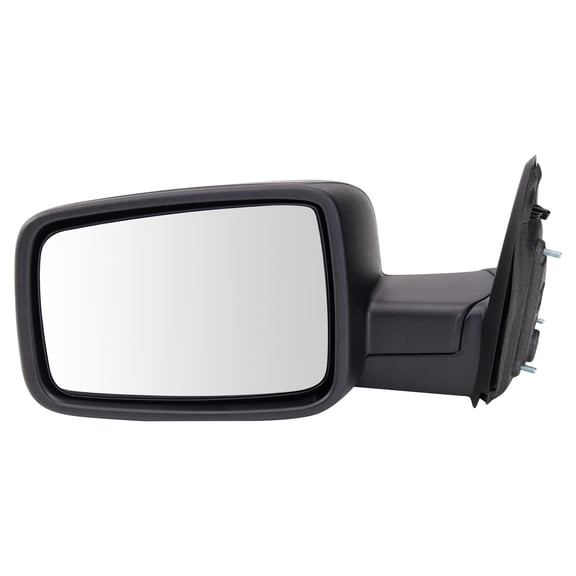 TRQ Driver Side Manual Mirror Textured Black Fits 2009-2010 Dodge Ram 1500, 2010 Ram 2500, 2011-2012 Ram 1500 2500 CH1320308