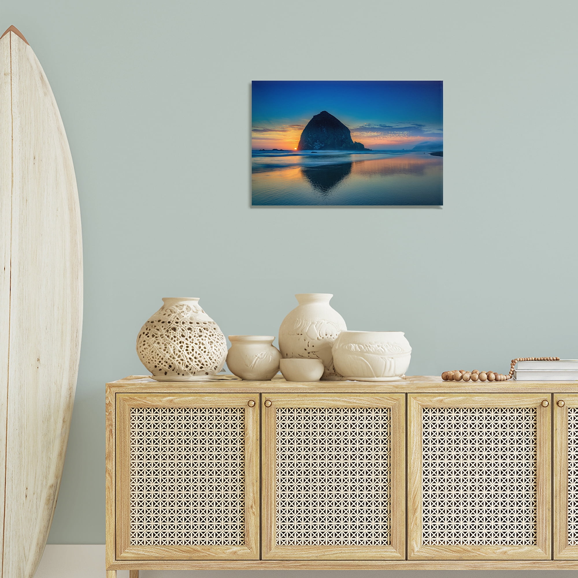 Stupell Industries Deep Sunset Island View Landscape & Nature Photography Wrapped Canvas Art Print Wall Art, 24 x 16