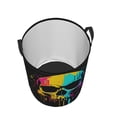 thumbnail image 5 of DouZhe Waterproof Collapsible Large Laundry Baskets, Hip Hop Angry Skull Prints Circular Hamper with Handles, 5 of 7