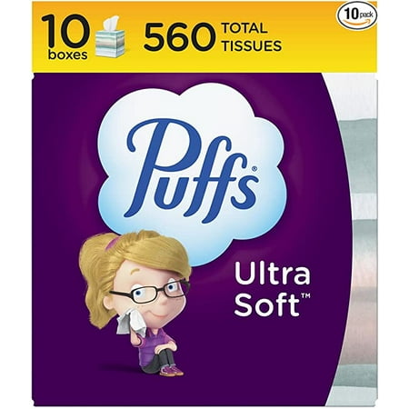 Puffs Ultra Soft Non-Lotion Tissues  10 Cubes  56 Tissues Per Box
