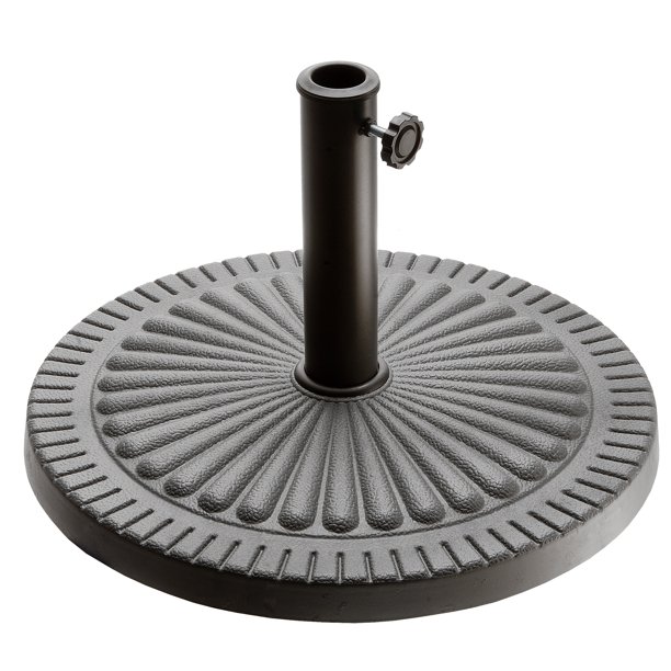 19" Solid Black Round Free Standing Resin Umbrella Base