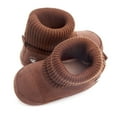 thumbnail image 3 of Dakaela 0-18M Baby Booties Newborn Infant Knit Sock Shoes Toddler Boys Girls Winter Warm Unisex First Walkers Ankle Crib Slippers Coffee, 3 of 7