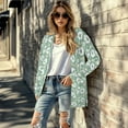 thumbnail image 5 of SCRAWLGOD Flower Long Sleeve Cardigan for Women Lightweight Jacket with Pockets Long Sleeve Cardigan Coats for Women Trendy Soft Lounge Cardigans for Women Vacation Size M, 5 of 7