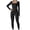 Black, variant on Elainilye Fashion Workout Outfits for Women Solid Color Long Sleeved Tight Casual Fitness Yoga Jumpsuit,Black