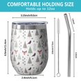 thumbnail image 5 of 12oz Stemless Wine Tumblers Christmas Forest Pattern Vacuum Insulated Stainless Steel Travel Tumbler Cups Mug with Lid and Straw for Champaign,Cocktail,Beer with Cleaning Brush, 5 of 5