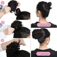 thumbnail image 6 of Benehair 100% Human Hair Pieces Extensions Messy Bun Scrunchies Updo Chignons Remy Hair Elastic Band Comb Clip Straight Black Soft US, 6 of 7