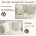 thumbnail image 6 of YINIX Oversized Bean Bag Chair with Backrest and Cushion, Cozy Round Floor Sofa for Living Room, Beige, 6 of 7