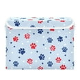 thumbnail image 7 of Yayeee Collapsible Cube Storage Bin with Lid Fabric Closet Decorative Basket with Handles, Blue Cartoon Paw Pattern, 7 of 7