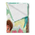 thumbnail image 2 of Mermaid Soft Flannel Fleece Throw Blanket, Teen Boy and Mermaid Swimming Together in Tropical Island Funny Love Theme, Cozy Plush for Indoor and Outdoor Use, 50" x 60", Multicolor, by Ambesonne, 2 of 5