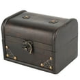 thumbnail image 6 of ACOUTO Small Black Handcrafted Wooden Vintage Storage Box, Hand-Made Treasure Decorative Box Prop Decoration With Alloy Buckle, Wooden Photo Storage Box, For Home, Office, 15cm*10.5cm*10.5cm, 6 of 8