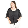 thumbnail image 1 of Blusa detalle de moño Roman Fashion /Tallas Extras, 1832 (Negro) negro 42, 1 of 5