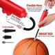thumbnail image 5 of Mini bomba infladora de bolas portátil para neumáticos de bicicleta, baloncesto, fútbol, voleibol - Bomba manual compacta de alta presión con manguera flexible, múltiples boquillas - rojo, negro, 5 of 5