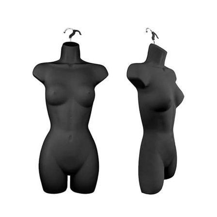 Women's Torso Female Plastic Hanging Mannequin Body Form Black - Pack of (1)