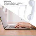 thumbnail image 3 of HUGFEGWE Retro Phone Handset, Multifunction Radiation Proof Handheld Cell Phone Receiver, Handheld Receiver with Volume Controlfor Mobile Phones, Computers (White) CJB91-77022, 3 of 9