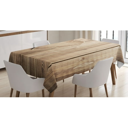 

Valantines Day Tablecloth Rustic Heart over Wooden Planks Background Lovers Corner Romantic Celebration Print Rectangular Table Cover for Dining Room Kitchen 52 X 70 Inches Tan by Ambesonne