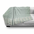 thumbnail image 3 of Shabby Flora Soft Flannel Fleece Throw Blanket, Traditional Old Fashioned Vertical Stripes Ornaments and Dots, Cozy Plush for Indoor and Outdoor Use, 50" x 60", Almond Green Cream White, by Ambesonne, 3 of 6
