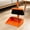 Orange, variant on Jiasling 2-In-1 Household Broom with Dustpan Foldable Cleaning Tool Purple