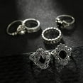 thumbnail image 4 of NAMZI Women Jewelry Bohemian Above Joint Knuckle Finger Ring Band Ring Set Vintage, Carving Flower, 4 of 5