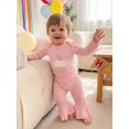 thumbnail image 5 of Cjfdfy Newborn Baby Girls Half First Birthday Outfit 1 / 2 Cake Embroidery Long Sleeve Striped Romper With Bell Bottom 1/2 Birthday Girl Clothes 1St Birthday Girl Outfit, 5 of 9