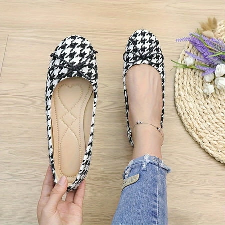 

Women s Bowknot Decor Flat Shoes Casual Slip On Shallow Mouth Shoes Lightweight & Comfortable Shoes