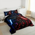 thumbnail image 3 of Homewish Teens Colorful Gamepad Bedding Comforter Set,Stereoscopic Geometric Plaid Twin Comforter Sets,Red Blue Black Bedding Set For Boys Kids,Luxury Bedroom Decor Reversible,2pcs, 3 of 8