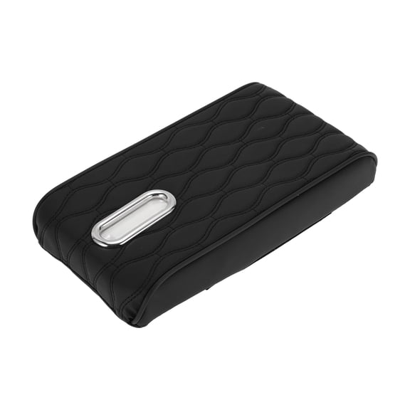 Unique Bargains Center Console Cushion Pad 12.59"x6.69" Center Console Cover Armrest Seat Box Cover PU Leather Black