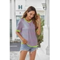 thumbnail image 6 of Zeagoo Womens Tops Casual Oversized Short Sleeve Sweatshirt Summer Striped Shirt Crewneck Pullover Loose T Shirts, 6 of 9