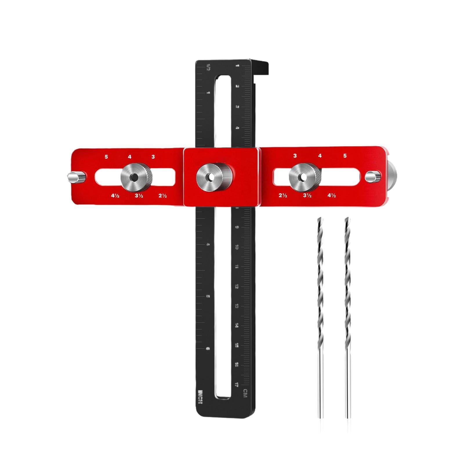 colaxi Foldable Cabinet Hardware Jig Punch Locator Drill Guide Cupboard Aluminum Cabinet Handle Jig Adjustable for Wardrobe Bookcase