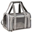 thumbnail image 1 of (Gris) Jaula para gatos Jaula para perros Mascotas Adecuada para gatos pequeños y medianos Perros Cachorros (3 kg-6 kg), Lado suave aprobado por la aerolínea TSA, Bolsa de viaje plegable para cachor, 1 of 5