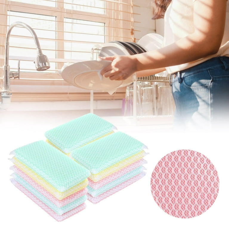 Dish Washing Sponges for Kitchen Cleaning, Magic Sponge Scrubber Sponges  for Dishwashing Bathroom Accessories 4-pack 