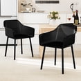 thumbnail image 2 of Gymax 2 PCS Modern Plastic Dining Chairs Kitchen Armchairs w/ Breathable Mesh Backrest, 2 of 9