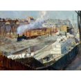 thumbnail image 2 of Victor Marec 14x11 Black Ornate Wood Framed Double Matted Museum Art Print Titled: The Work of the New Orleans Station (1899), 2 of 5