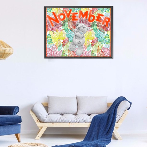 Cuadros Decorativos Kit de pintura de diamante 5D DIY oso cuadro de mosaico de taladro redondo completo mensual 40x30cm Ndcxsfigh Nuevos Originales