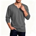 thumbnail image 6 of YODETEY Men's Long Sleeve Notch V-Neck T-Shirt,Classic Solid Color Basic Crew Shirt,Big and Tall Light Gray,Size M-5XL, 6 of 6