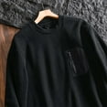 thumbnail image 3 of YUGYXL Men's Casual Crewneck Sweatshirts Colorblock Long Sleeve Pullover with Chest Pocket Black XL, 3 of 3