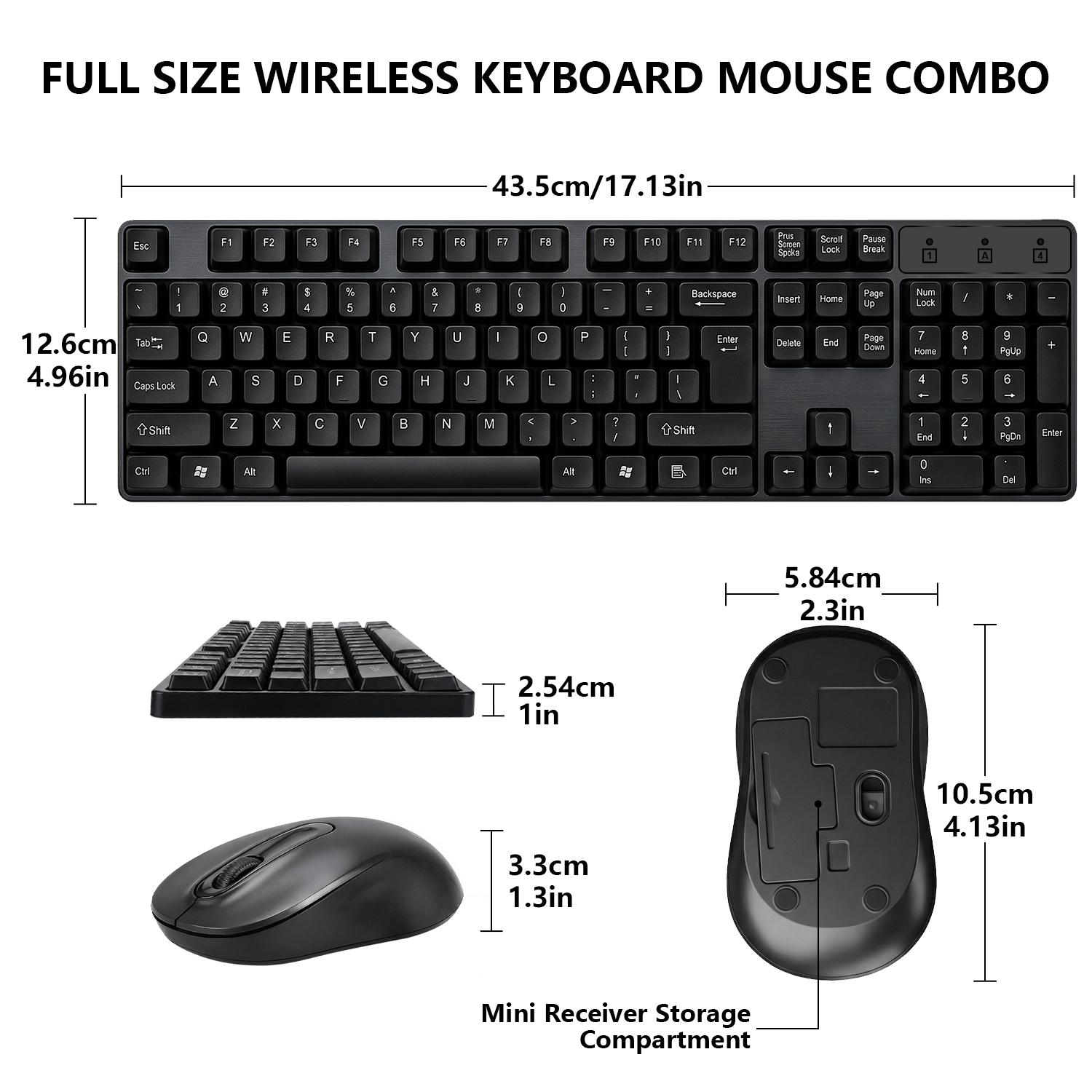 Lexvaro Wireless Keyboard and Mouse Combo, 104-Key photo 4
