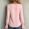 thumbnail image 4 of WCJM Women's Long sleeve T-shirt Front Chiffon Blouses For Women V Neck Long Sleeve Shirts Loose Fit Casual Elegant Outfit Tops, 4 of 6