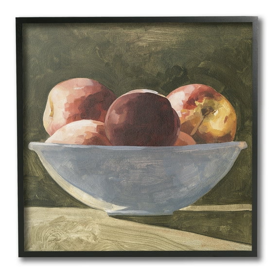 Stupell Industries Shadowed Apples Still Life Food & Beverage Painting Black Framed Art Print Wall Art, 12 x 12