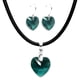 thumbnail image 1 of Juego de aretes y collar ZVEZDA de caucho con dije de corazón Plata Mexicana .925 Esmeralda, 1 of 5