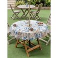 thumbnail image 4 of Outdoor Tablecloth with Umbrella Hole for Patio/Picnic/Party/Camping, Coastal Seahorse Waterproof Table Cloth Round Cover Washable, Summer Ocean Starfish Corals Blue (Dia 60"), 4 of 9