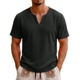 thumbnail image 3 of Men's Casual Sport Top Short Sleeve V-Neck T-Shirt Tops Quick Dry Breathable Moisture Wicking Workout Gym Training Running Essential Gift For Him | JASKFLY,Black L, 3 of 8