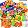 thumbnail image 2 of Juego de juguetes de frutas cortadas de cocina de simulación de 23 piezas, juego de casitas con cesta para juegos de rol para niños, 2 of 5