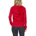thumbnail image 3 of Women's Casual Fleece Long Sleeve Solid Pockets Full Zip-Up Jacket Hoodie, 3 of 4