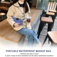 thumbnail image 4 of Waterproof nylon toilet bag for skin care products, simple suitcase, laundry, striped Jiaozi cosmetic bag blue, 4 of 5