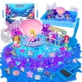 thumbnail image 1 of Set de arte con forma de arena Ynanimery Sensory Bin con forma de sirena con juego de juguetes, 1 of 8